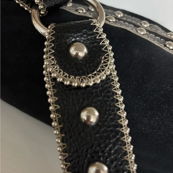 Kathy Van Zeeland Vintage Black Suede Double Kisslock bag - Picture 7 of 14